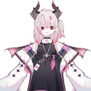 Live2d Premade Vtuber Models : Kawaii Demon -  Commercial Fully Rigged - Ready to use - Youtube Twitch - L2D - Adoptable - VTS - Custom