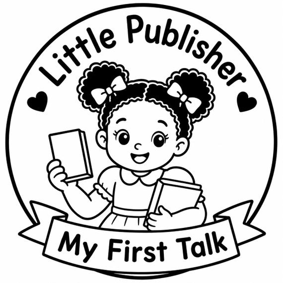 Personalized Little Publisher Wood Pin (boy or girl), Custom Achievement Badge, My First Talk (Magnet or Keychain), shown in listing image 5 with additional visible details or options.