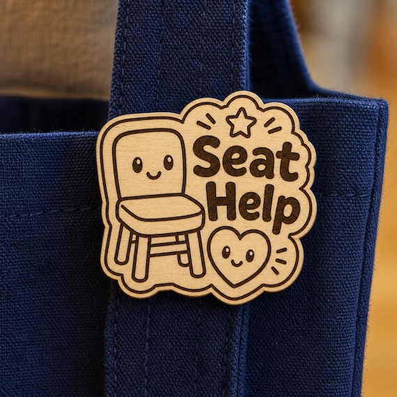Helping Seat Engraved Birch Reward Badge, JW Kids Convention Gift, Lapel Pin Magnet or Keychain