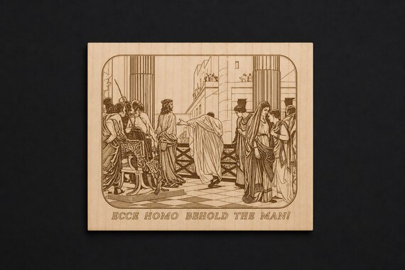 Photo-Drama of Creation Slide – Ecce Homo Behold the Man – Birch Plaque