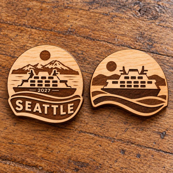 2027 International Convention Seattle Engraved Birch Pin, Magnet or Keychain