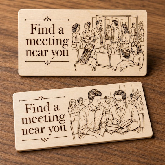 Meeting Invitation Contact Cards, Personalized Birch QR Cards, Ministry Gift