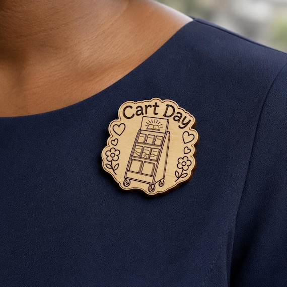 Engraved Birch Cart Day, Literature Cart Badge, Ministry Keepsake, Lapel Pin, Magnet, Keychain