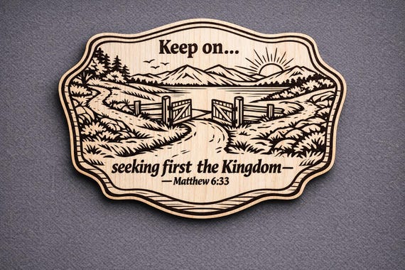 Matthew 6:33 Wood Scripture Plaque, Seek First the Kingdom Sign, Birch Wall Decor