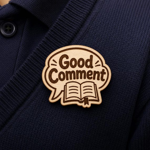 Brave Voice Good Comment Engraved Birch Reward Badge, JW Kids Meeting Gift, Lapel Pin Magnet or Keychain