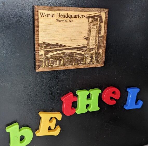 Warwick NY Bethel Magnet, JW World Headquarters Souvenir, Theocratic Decor for Wallkill Patterson Set, shown in an additional close-up listing view with visible shape and details.