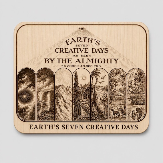 Photo-Drama of Creation Slide – Earth’s Seven Creative Days – Birch Plaque