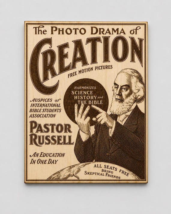 Photo-Drama of Creation Poster Plaque – Vintage Birch Wall Art