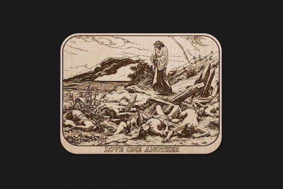 Photo-Drama of Creation Slide – Love One Another – Birch Plaque