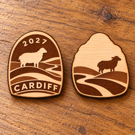 2027 International Convention Cardiff Engraved Birch Pin, Magnet or Keychain