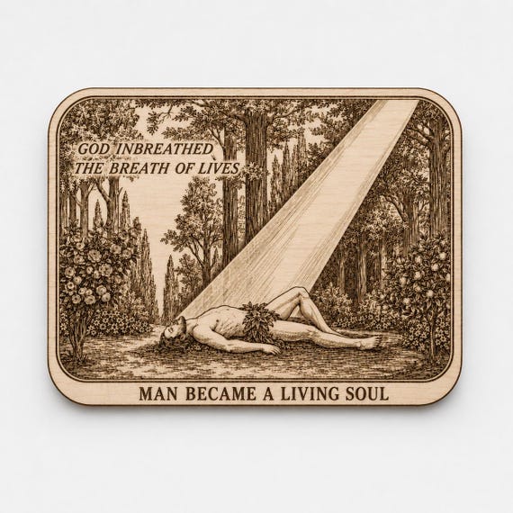 Photo-Drama of Creation Slide – Man Became a Living Soul – Birch Plaque