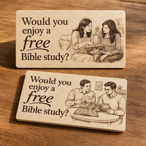 Open Page Bible Study Invitation Cards, Personalized Birch QR Contact Cards, Ministry Gift