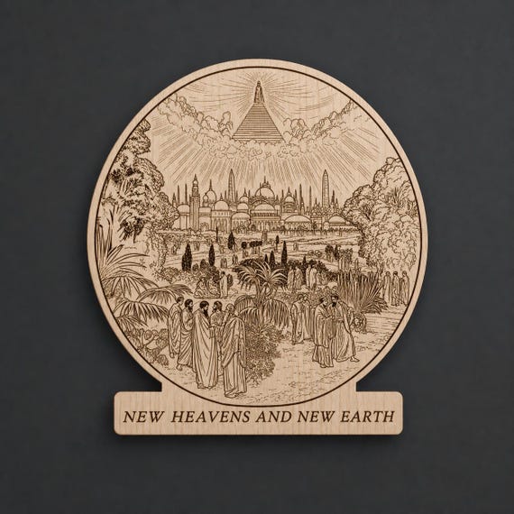 Photo-Drama of Creation Slide – New Heavens and New Earth – Birch Plaque
