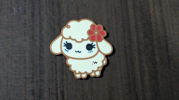 Full Color JW Sheep Pin, Durable Theocratic Gift, Magnet or Keychain for Pioneer and SKE School, shown in another listing view highlighting visible design details.