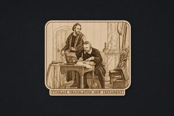 Photo-Drama of Creation Slide – Tyndale Translating New Testament – Birch Plaque