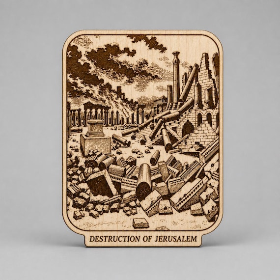 Photo-Drama of Creation Slide – Destruction of Jerusalem – Birch Plaque