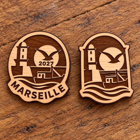 2027 International Convention Marseille Engraved Birch Pin, Magnet or Keychain
