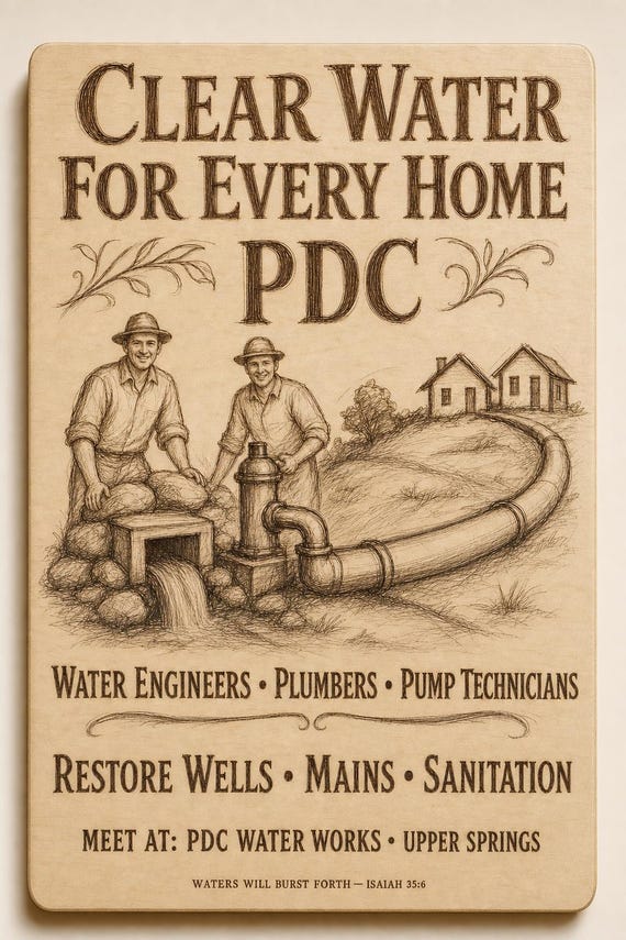 Paradise Design Construction Clear Water for Every Home 0.236 in Birch Engraved Sign, Paradise Reconstruction Wall Decor