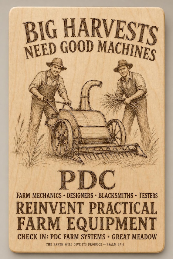 Paradise Design Construction Farm Machinery 0.236 in Birch Engraved Sign, Paradise Reconstruction Wall Decor