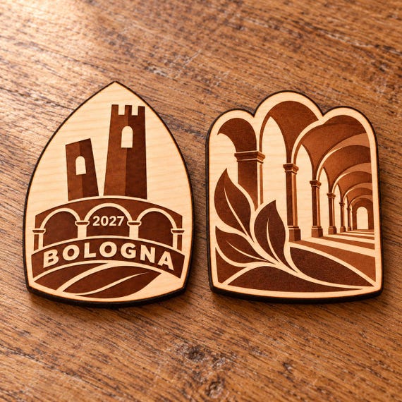 2027 International Convention Bologna Engraved Birch Pin, Magnet or Keychain