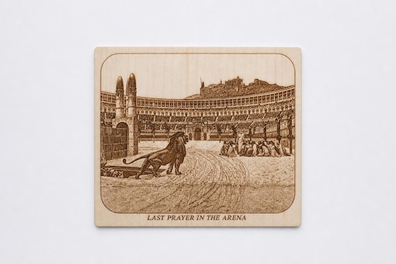 Photo-Drama of Creation Slide – Last Prayer in the Arena – Birch Plaque