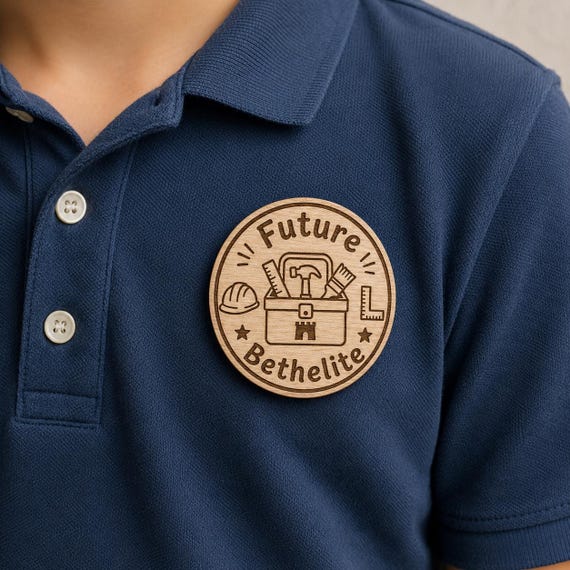 Future Bethelite Tool Kit Wood Pin | JW Youth Gift | Lapel Pin Magnet or Keychain