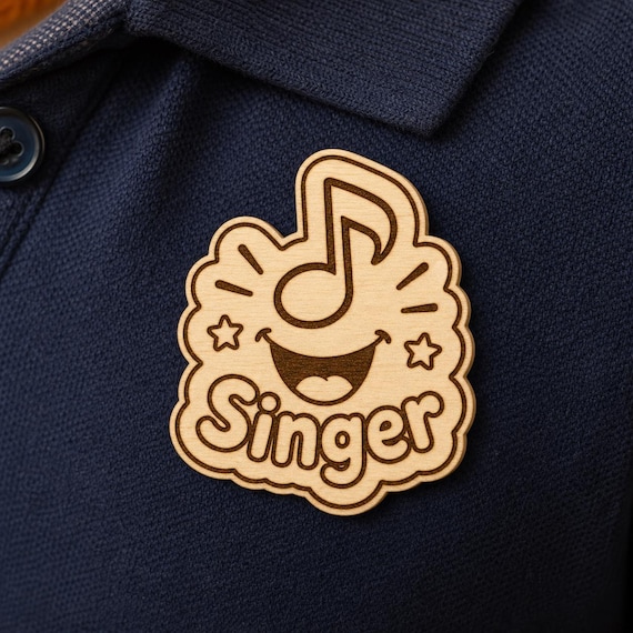 Joyful Voice Singer Engraved Birch Reward Badge, JW Kids Meeting Gift, Lapel Pin Magnet or Keychain
