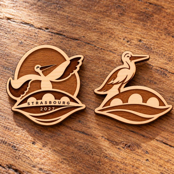 2027 International Convention Strasbourg Engraved Birch Pin, Magnet or Keychain