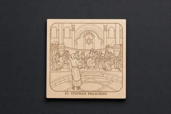 Photo-Drama of Creation Slide – St. Stephen Preaching – Birch Plaque