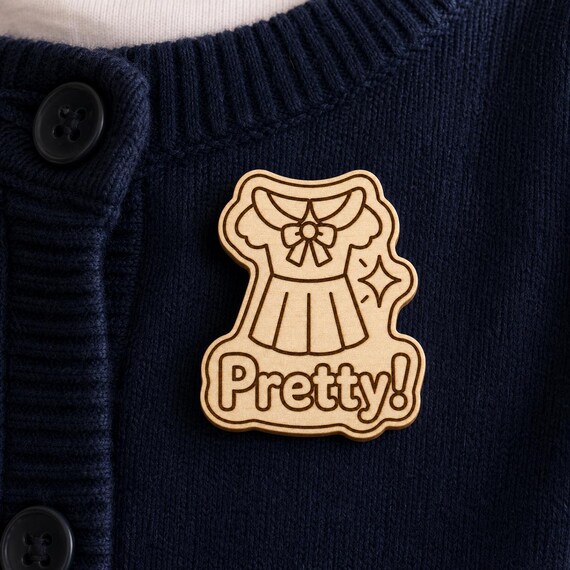 Sunday Best Sparkle Engraved Birch Reward Badge, JW Kids Meeting Gift, Lapel Pin Magnet or Keychain