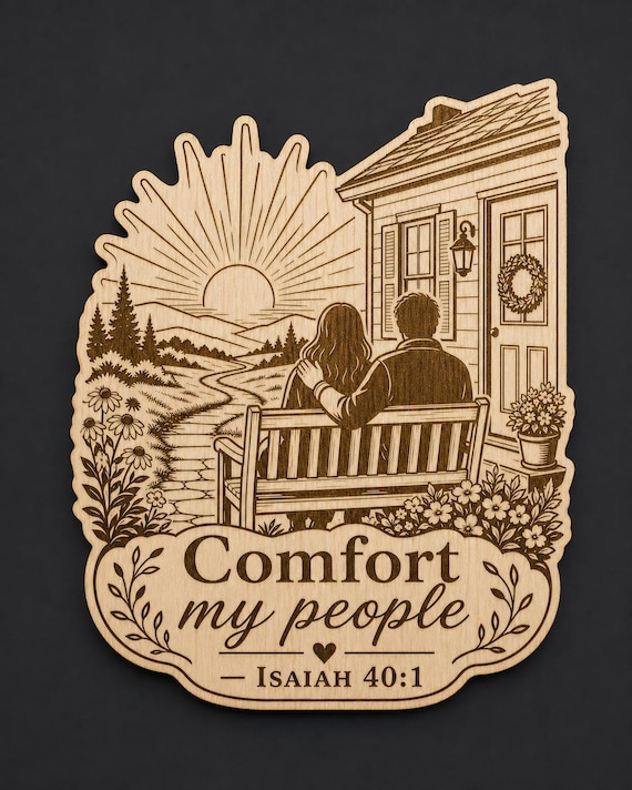 Isaiah 40:1 Wood Scripture Plaque, Comfort My People Bible Verse Sign, Birch Wall Decor