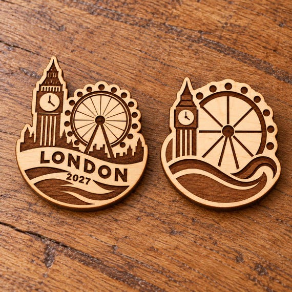 2027 International Convention London Engraved Birch Pin, Magnet or Keychain