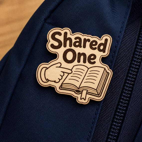 Sharing Light Engraved Birch Reward Badge, JW Kids Ministry Gift, Lapel Pin Magnet or Keychain