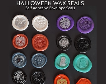 Halloween Wax Seal Stickers | Choose Your Colours + Designs | Self Adhesive | Envelope Seals