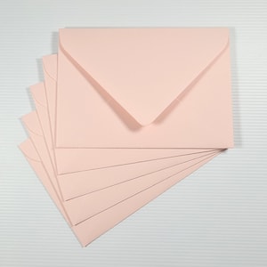 C6 Premium Blush Pink Envelopes | Fits A6 Invitations, Notecards and Greeting Cards | Smooth Finish | Euro Flap Lick & Stick Closure | 10pk