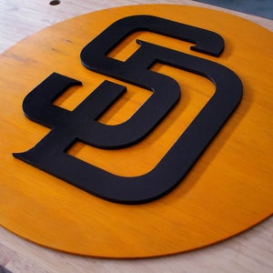 SD - Handmade 3D Wooden Wall Sign Decor - Inspired for the San Diego Padres Fan - 18 x 18 inches - Free USA Shipping