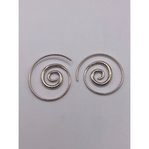 925 swirl hoop earrings - image 4