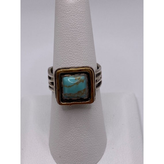 Vintage turquoise sterling ring - image 6