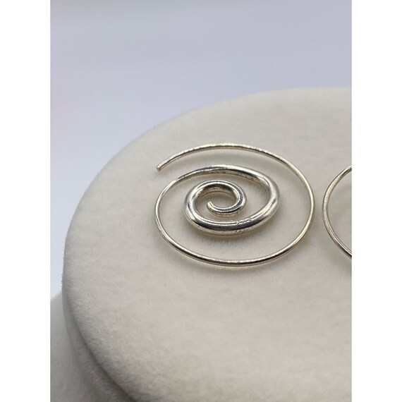 925 swirl hoop earrings - image 3