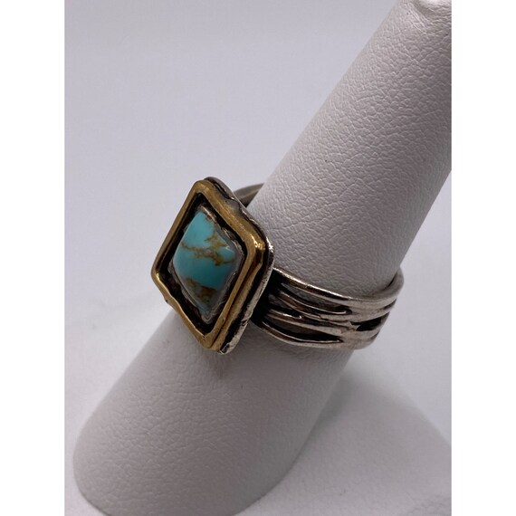 Vintage turquoise sterling ring - image 2