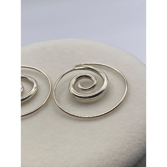 925 swirl hoop earrings - image 2