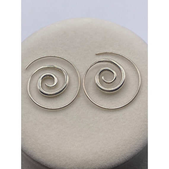 925 swirl hoop earrings - image 1