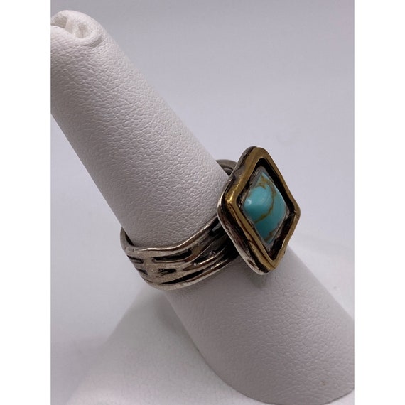 Vintage turquoise sterling ring - image 1