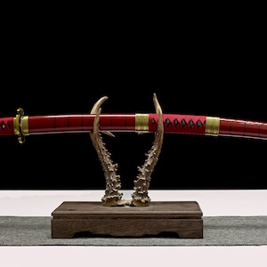 Handmade Anime Katana Sword: Roronoa Zoro Sandai Kitetsu, 1045 Steel image 3