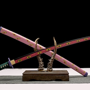 Real Anime Cosplay Pink Green Decorative Katana Sword