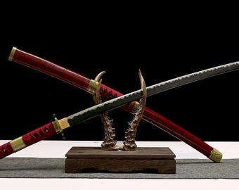 Anime Katana Sword, Inspired by the Roronoa Zoro Sandai Kitetsu, 1045 Steel Blade