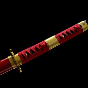 Handmade Anime Katana Sword: Roronoa Zoro Sandai Kitetsu, 1045 Steel image 4