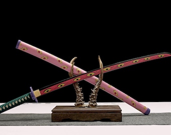 Anime Katana Sword, Decorative Pink and Green Cosplay Blade