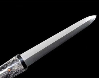Tanto Sword Made of T10 Steel with Oxhorn Saya and Rayskin Handle