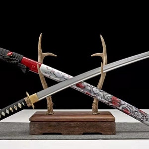 Real Handmade Sword Rose Love Samurai Katana T10